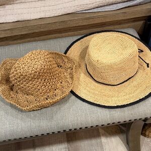 Scala Tan and Black Straw Hats